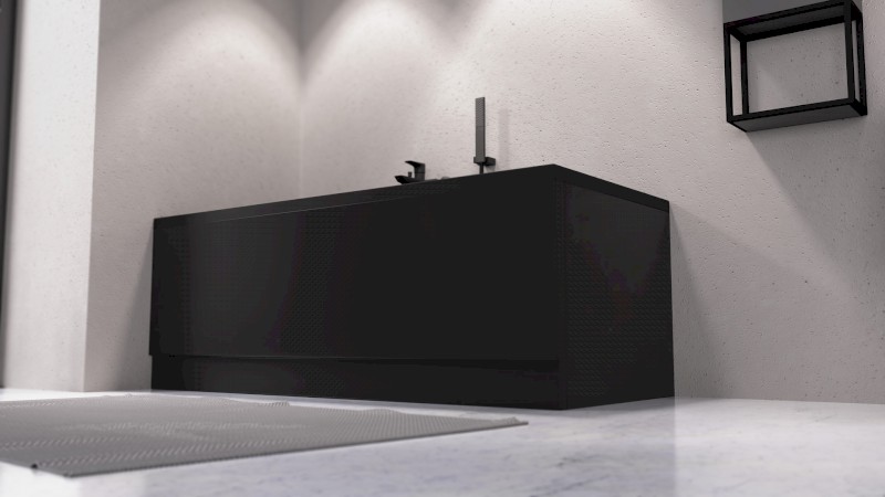 COUVERT panel čelní 180x52cm, černá mat, levý 72857.21