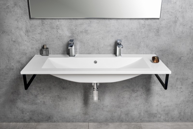 YUKON dvojumyvadlo, litý mramor, 120x45cm, bílá YU122