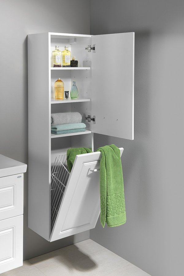 FAVOLO vysoká skříňka košem 40x150x31cm, bílá mat FV160