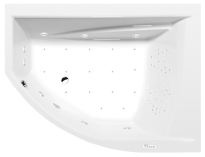 TANDEM R hydromasážní vana, 170x130x50cm, Highline Hydro-Air, chrom 97611.6010