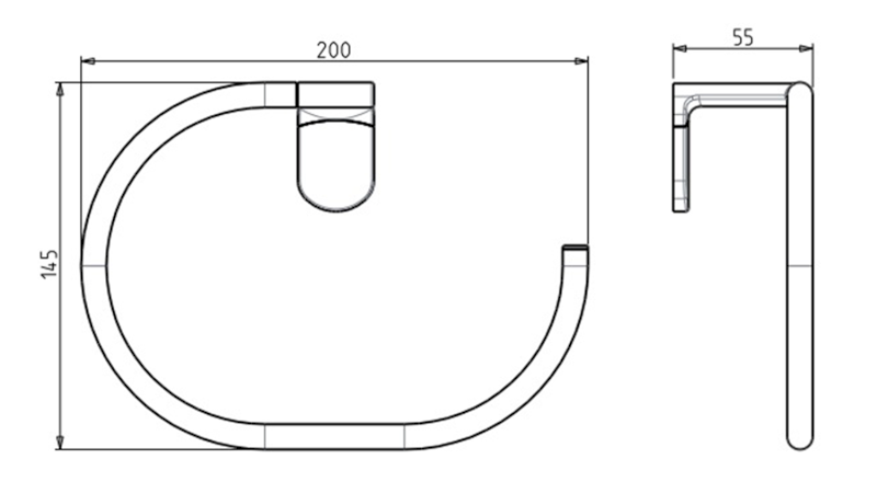 ZERO držák ručníků otevřený, chrom ZE006