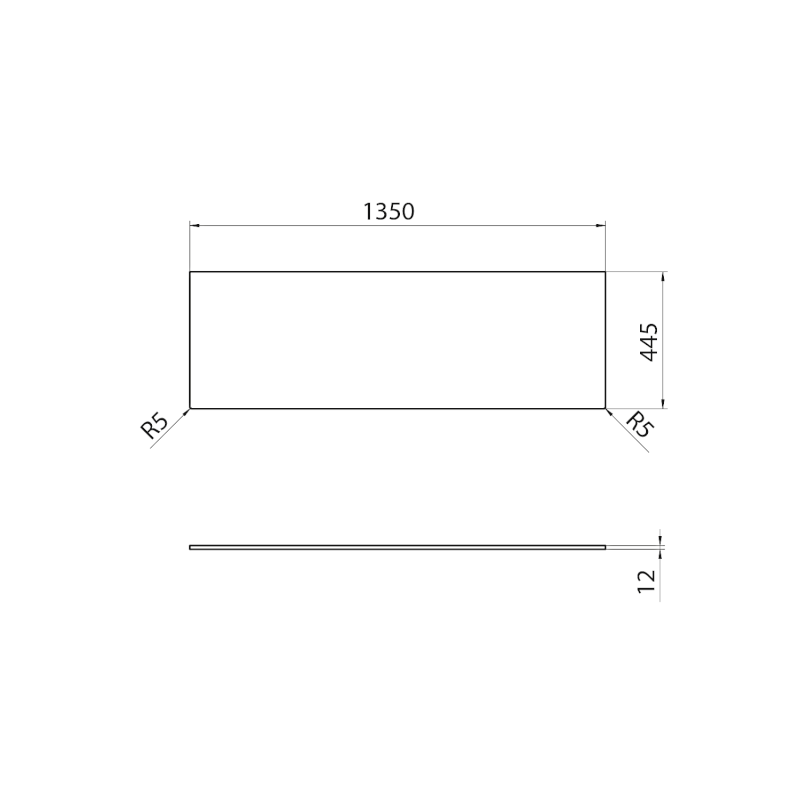 Deska Rockstone 1350x12x445mm, bílá mat DTR135-0101