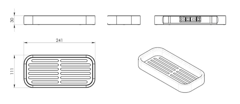 SMART police do sprchy, 241x30x111mm, chrom 3218
