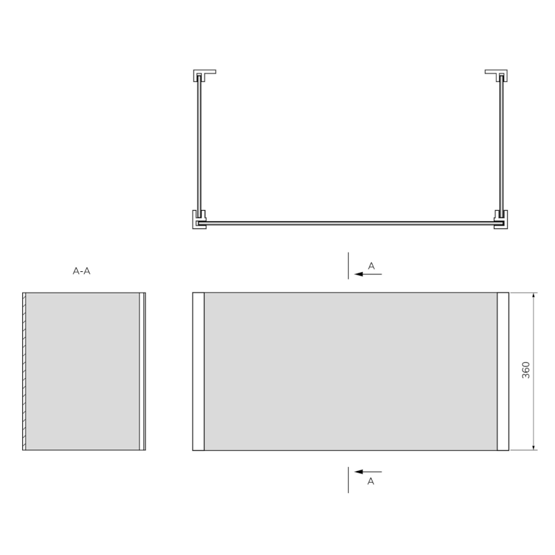 UNIVERSAL U panel 90x100x90x36cm 26316