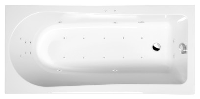 LISA hydromasážní vana, 160x70x47cm, Attraction Hydro-Air, chrom 86111.4010