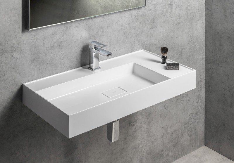 GODIVA umyvadlo, litý mramor, 83x44cm, bílá GU083L