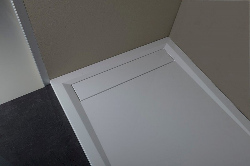 VARESA sprchová vanička z litého mramoru se záklopem, obdélník 120x80cm, bílá 71604