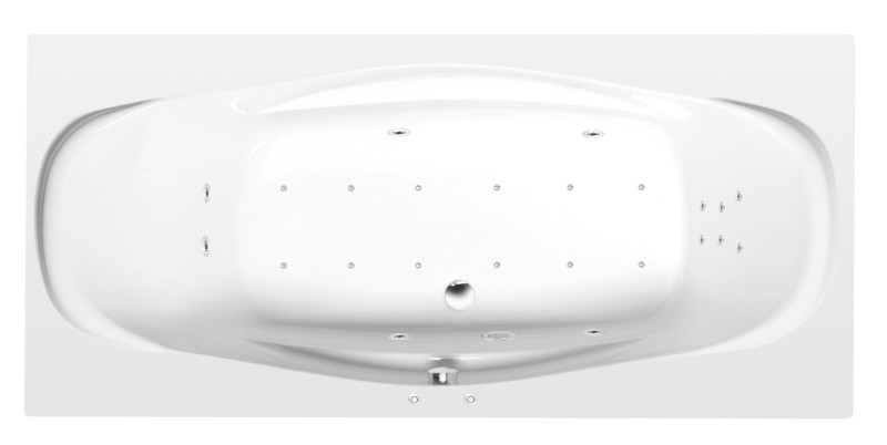 GARDA hydromasážní vana, 190x90x44cm, Attraction Hydro-Air, chrom 14111.4010