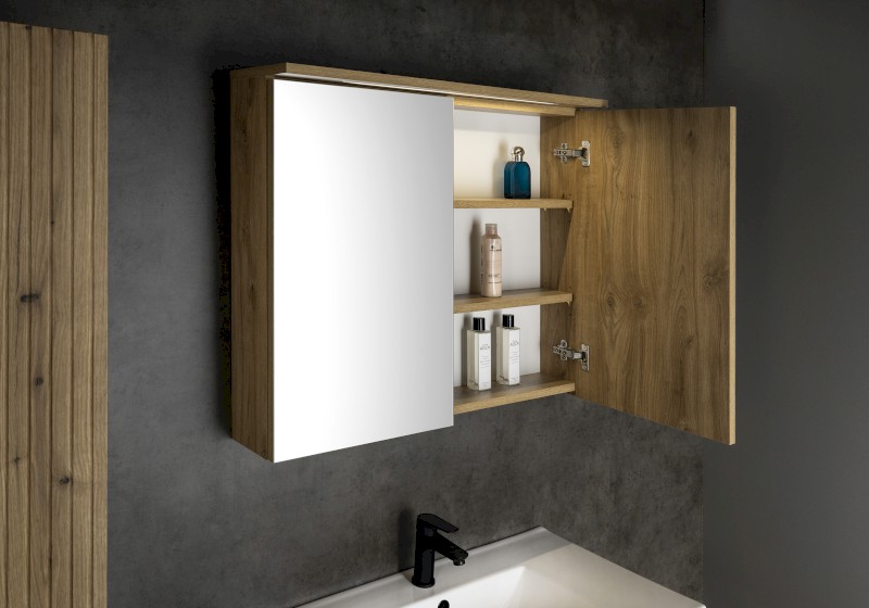 KAWA STRIP galerka s LED osvětlením 80x70x22cm, dub emporio WGL38S