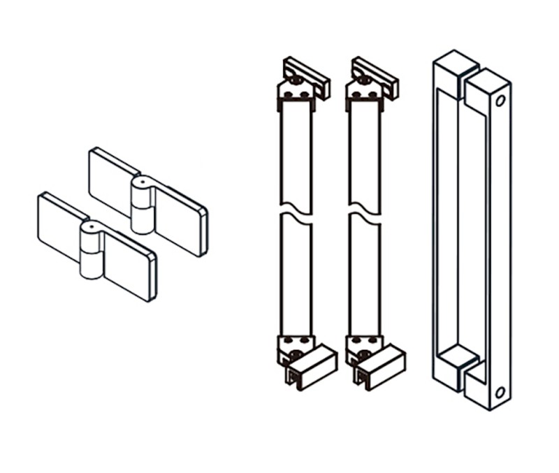 TRINITY komponenty dveří s boční stěnou, černá mat, pravé GT56RB