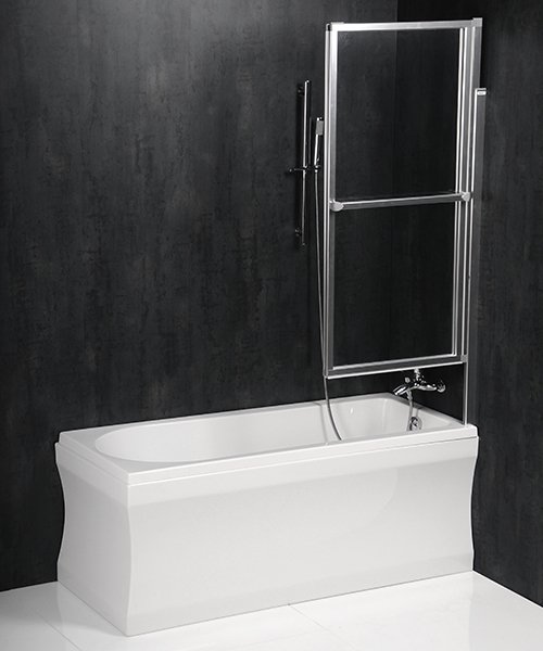 OLBIA vanová zástěna s pneumatickým zdvihem, š. 1230mm, stříbrná, čiré sklo 30317