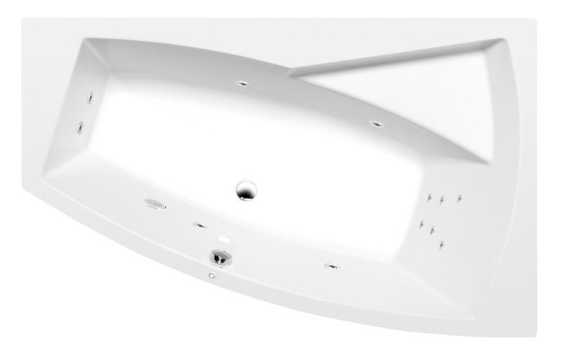 EVIA R hydromasážní vana, 160x100x47cm, Attraction Hydro, chrom 12611.3010