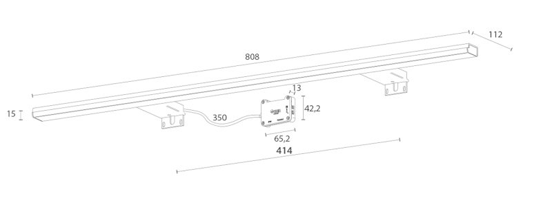 PANDORA LED svítidlo, 15 W, 808x15x112 mm, IP44, chrom (26693CI) E27576CI