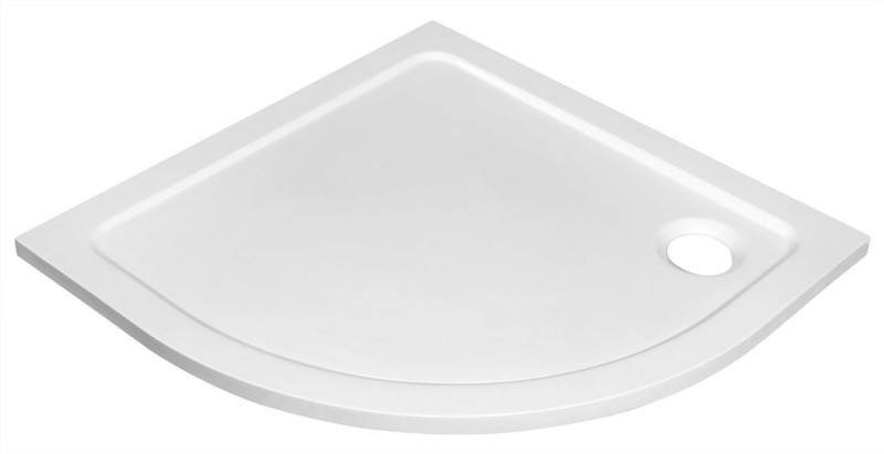 TECMI sprchová vanička z litého mramoru, čtvrtkruh 80x80cm, R550, bílá PQ558