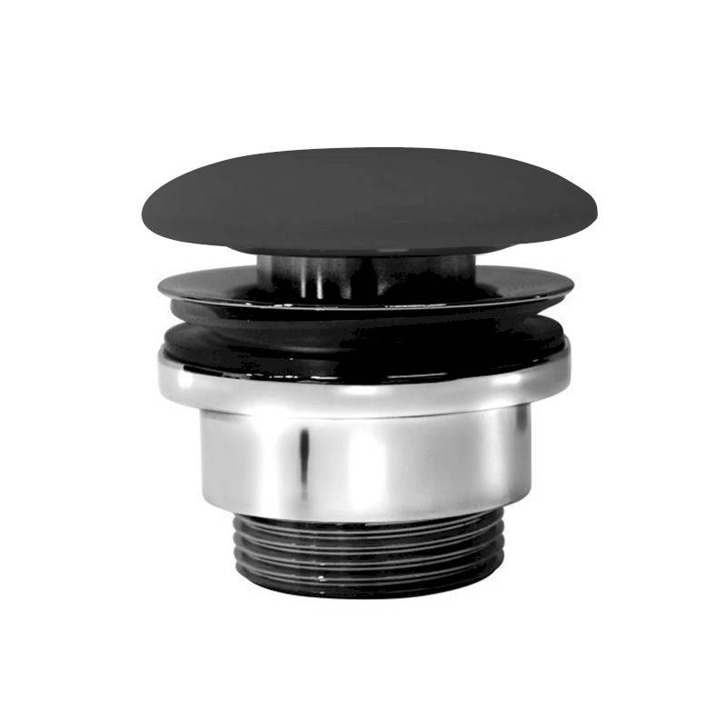 GSI umyvadlová výpust 5/4“, neuzavíratelná, keramická zátka, 5-65mm, černá mat PVC26