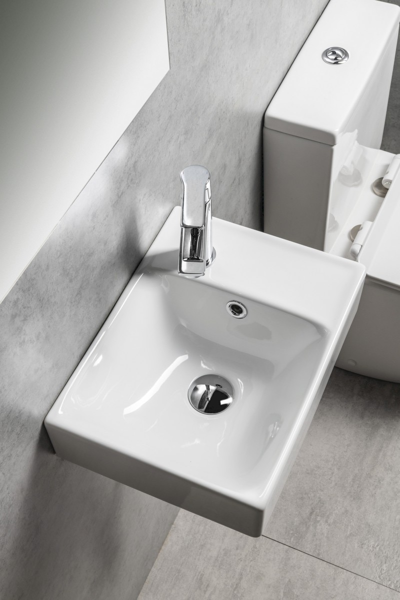 NUALI keramické umývátko 40x30cm, baterie vpravo, bílá TU0128