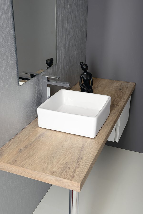 UBEGA keramické umyvadlo na desku 38x38 cm, bílá BH7006