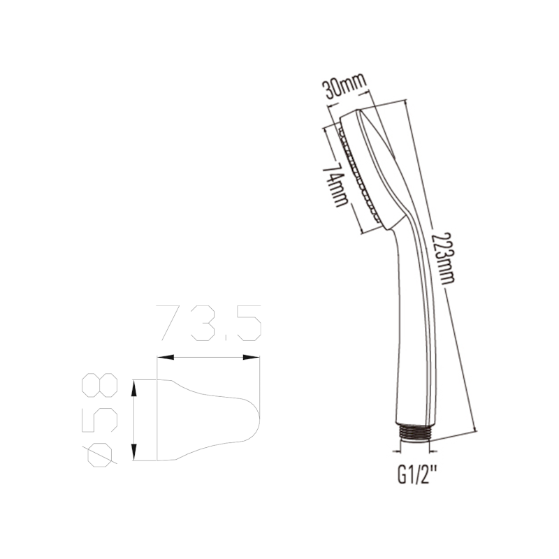 Sprchová souprava, výklopný držák, hadice 1500mm, chrom 621.100.1