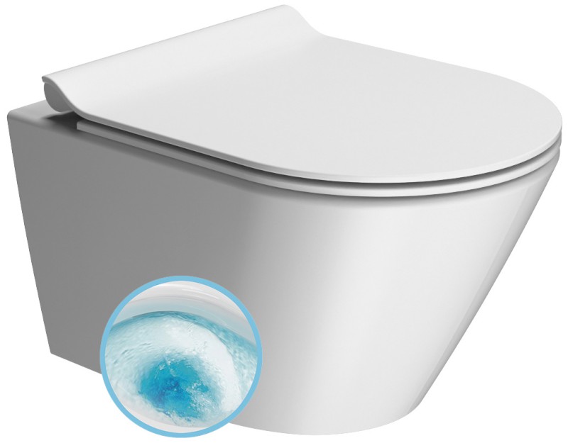 KUBE X závěsná WC mísa, GeniusFlush, 36x50cm, bílá dual-mat 941209