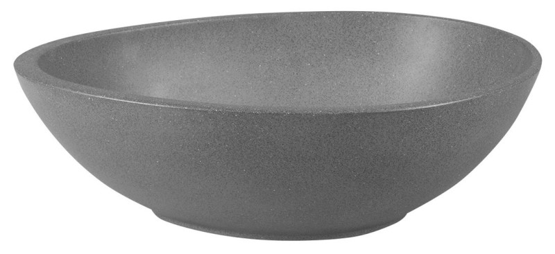 PUNC betonové umyvadlo na desku, včetně výpusti, 53x39cm, černý granit BH7001