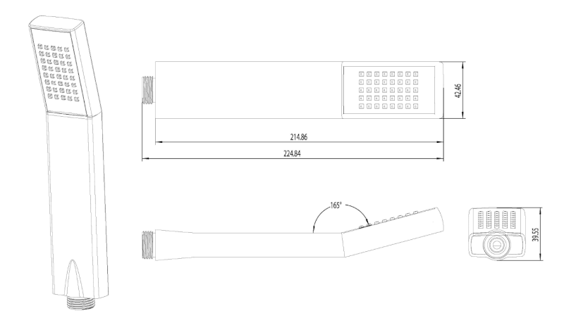 Ruční sprcha, 215mm, ABS/chrom 1204-08
