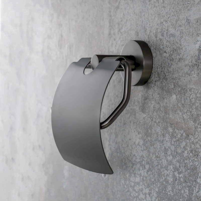 X-ROUND GUN METAL držák toaletního papíru s krytem, gun metal XR732GM