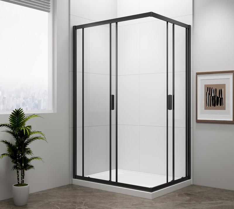 EASY BLACK obdélníková sprchová zástěna 900x800mm, čiré sklo EL5315B