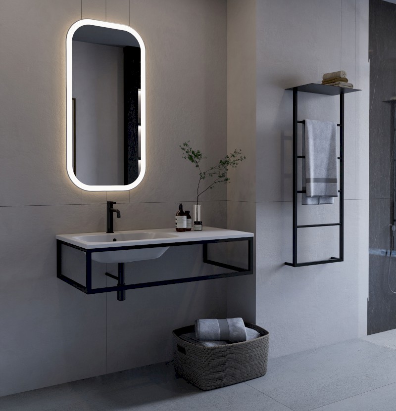 SKA konzole pod umyvadlo/desku 100x22x51cm, černá mat SKA810