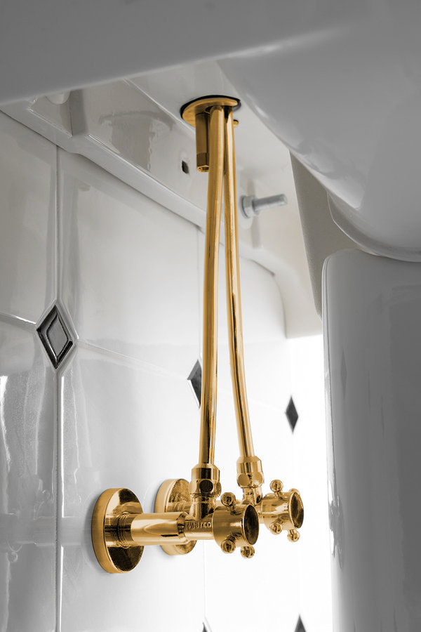 Pevná připojovací trubka 10mm-M10x1, 30 cm, zlato TUB35