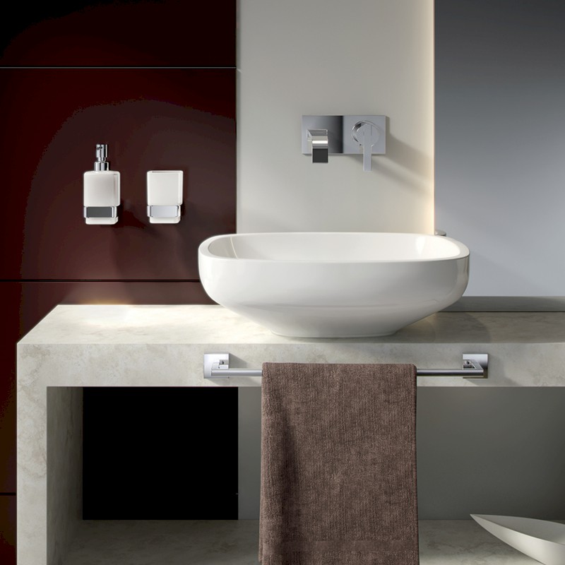 ELBA sklenka, mléčné sklo, chrom A01013