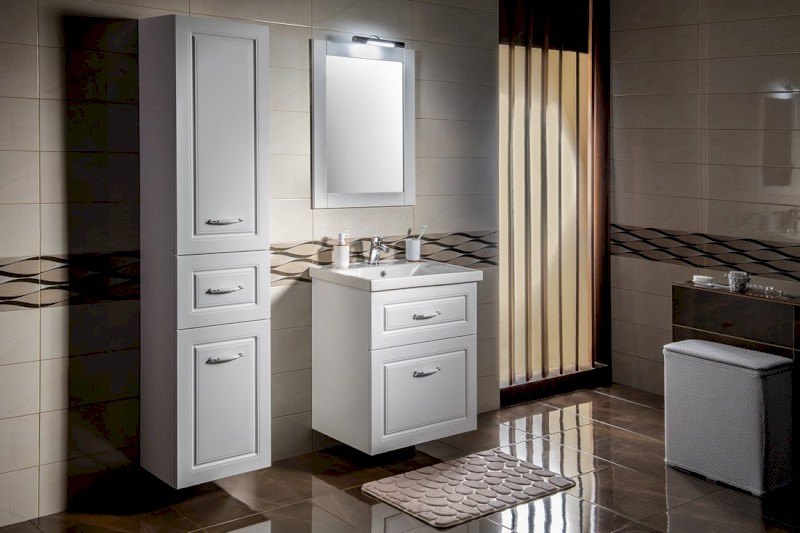 FAVOLO vysoká skříňka košem 40x184x31cm, bílá mat FV180