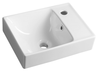 NUALI keramické umývátko 40x30cm, baterie vpravo, bílá TU0128