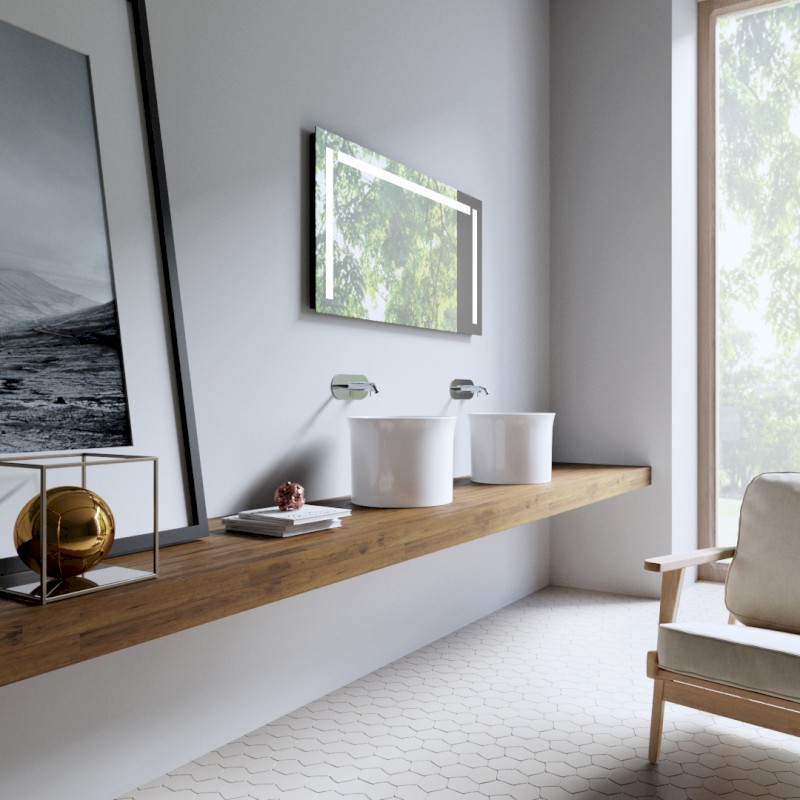 THE NEW YORKER keramické umyvadlo na desku vysoké, průměr 40cm, bílá mat 564401