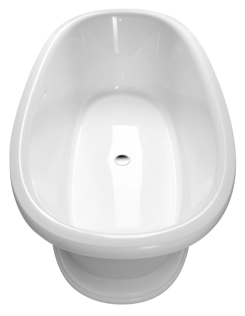 VELIA volně stojící vana litý mramor 167x83x62,5cm, bílá 92230