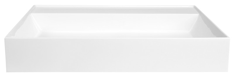 GODIVA umyvadlo, litý mramor, 68x44cm, bez otvoru, bílá GU068-0