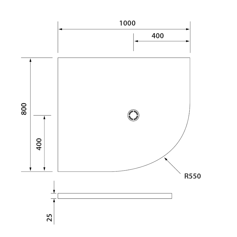 FLEXIA vanička z litého mramoru čtvrtkruh, s možností úpravy rozměru, 100x80cm, R550, levá 91241