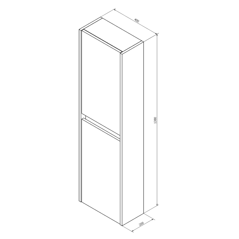 NIRONA skříňka vysoká 40x140x20cm, 2x dvířka, levá/pravá, bílá NR450-3030