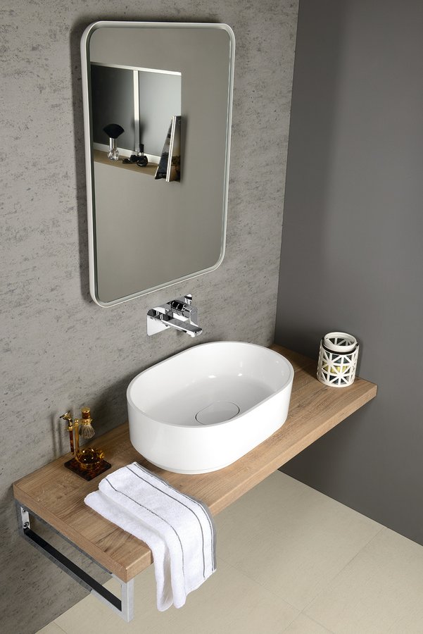 FLOAT zrcadlo s LED podsvícením 60x80cm, bílá 22572