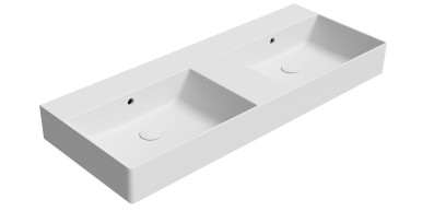 KUBE X keramické dvojumyvadlo 120x47cm, bez otvoru, bílá mat 9425009