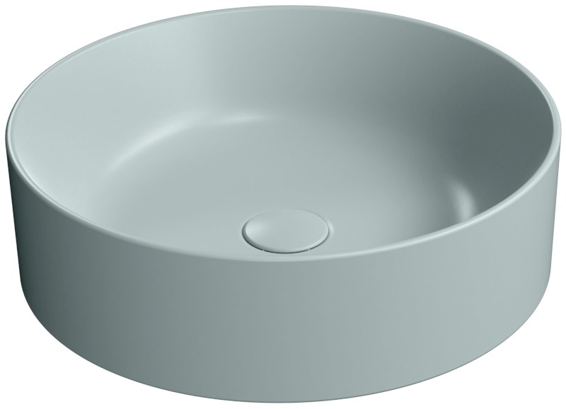 KUBE X keramické umyvadlo na desku, průměr 45cm, ghiaccio mat 942715