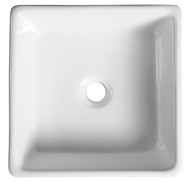 UBEGA keramické umyvadlo na desku 38x38 cm, bílá BH7006