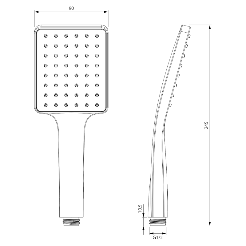 Ruční sprcha, 245mm, silikon trysky, ABS/gun metal SK779GM