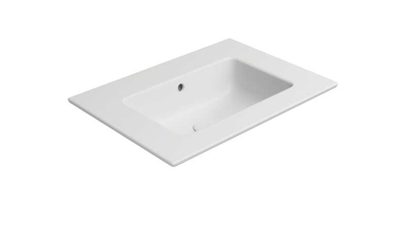PURA keramické umyvadlo Slim 62x46cm, bez otvoru, bílá mat 8884009