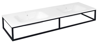 SKA konzole pod umyvadlo/desku 160x22x51cm, černá mat SKA860