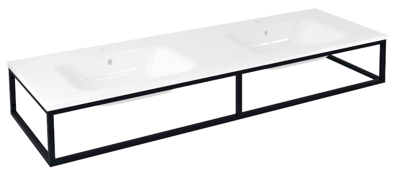 SKA konzole pod umyvadlo/desku 160x22x51cm, černá mat SKA860