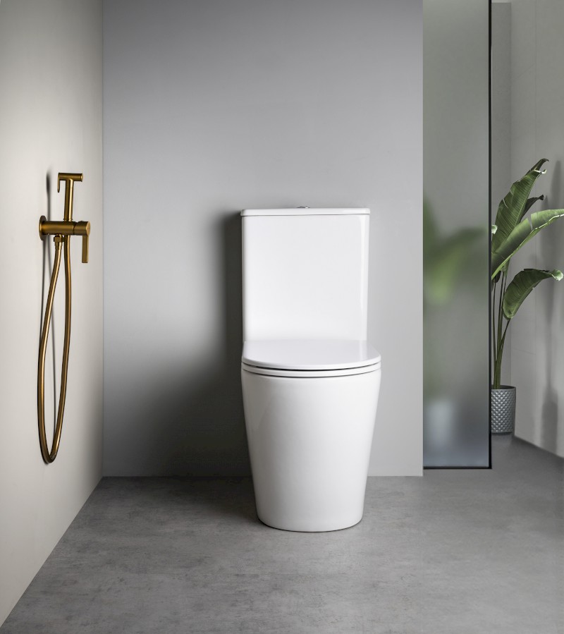 ICONIC podomítková bidetová baterie se Stop sprškou, kulatá, zlato mat AF040GB