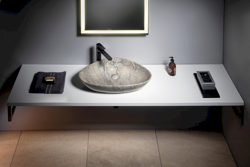 DALMA keramické umyvadlo na desku, 58,5x39cm, grigio MM213