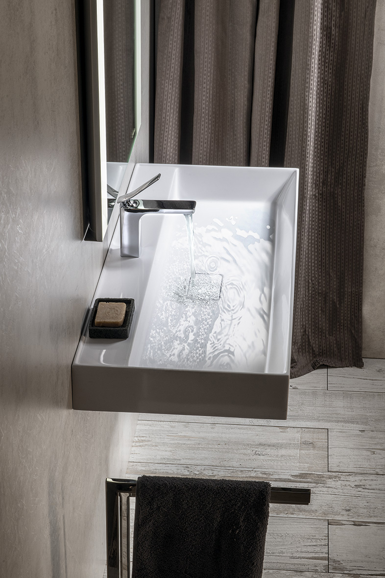 GODIVA umyvadlo, litý mramor, 96x44cm, bílá GU096