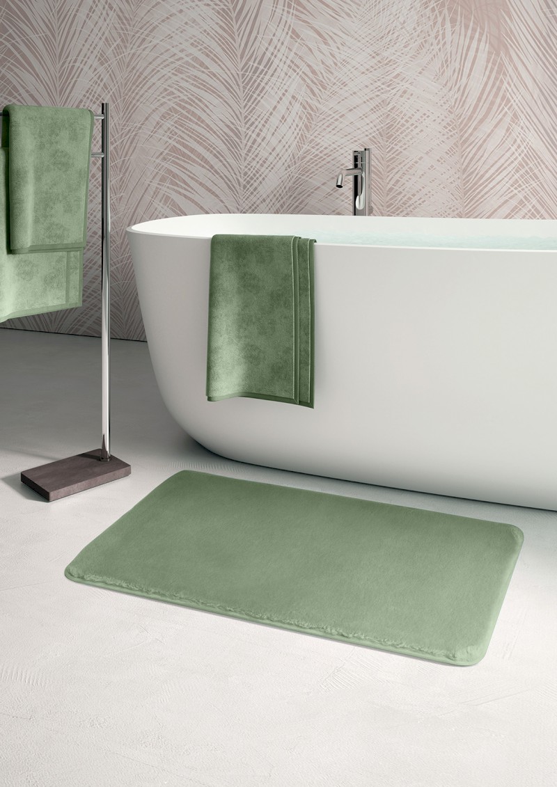 FUZZY koupelnová předložka, 100x60cm, 100% polyester, protiskluz, zelená 96FY100607