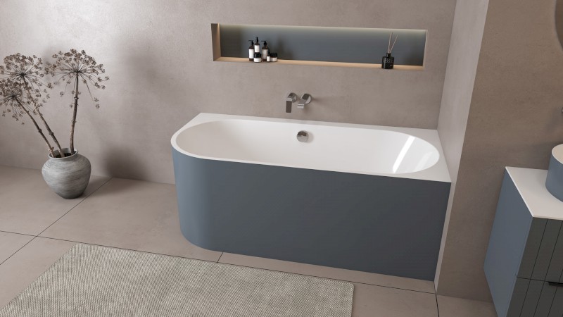 ASTRA R MONOLITH asymetrická vana 160x75x60cm, bílá/siena 34611M.42